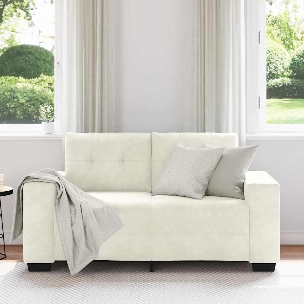 | Loveseat Sofa | with Cushion Cream Velvet